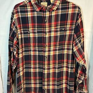 Red Head Men's Casual Plaid Shirt - Red, Blue, and Yellow